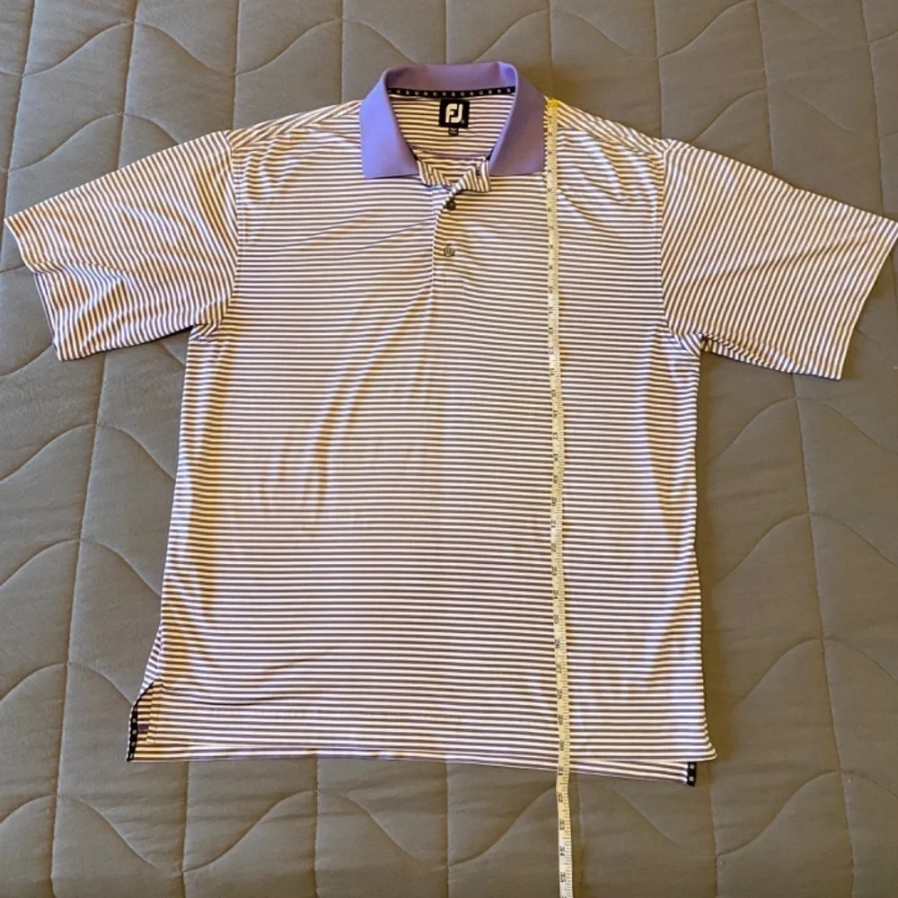 FootJoy Polo Golf Shirt- Men’s Size Large -Purple Stripes - Picture 8 of 10